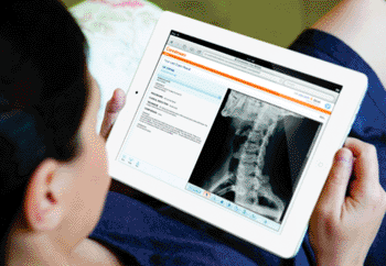 Image: A screenshot from the MyVue Patient Portal (Photo courtesy of Carestream Health). Image: A screenshot from the MyVue Patient Portal (Photo courtesy of Carestream Health).
